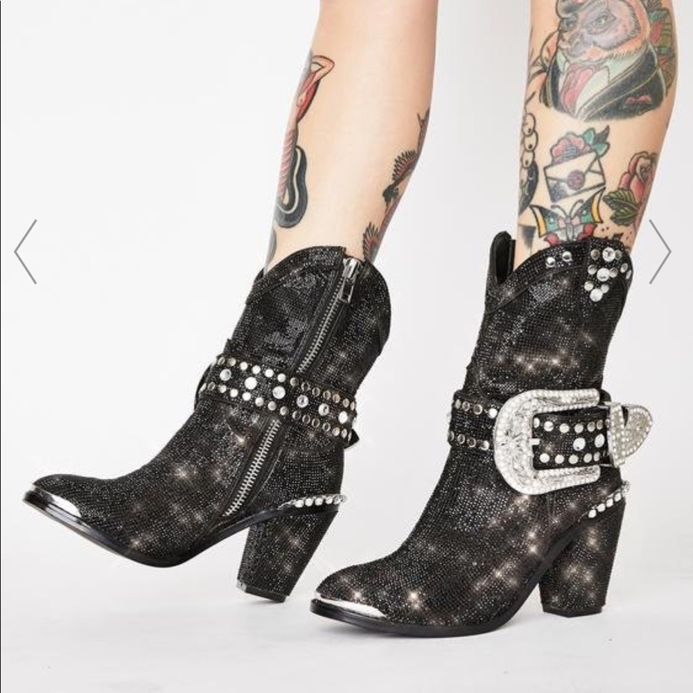 Dolls Kill Club Exx Sheriff Shine Cowboy Boot